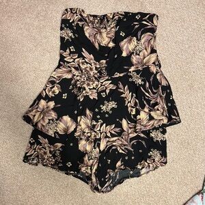 Floral Strapless Romper